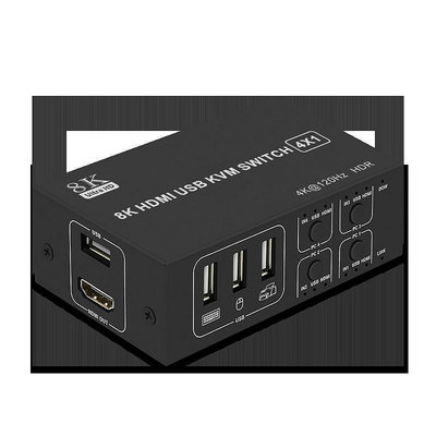切換器 賽基HDMI2.1 KVM切換器8K60hdmi4進1出四口USB四進一出四臺電腦主機共用一臺顯示器鼠標鍵盤顯示器U盤打印機