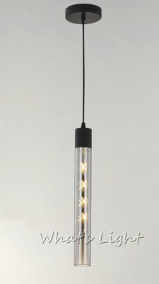 划得來LED燈飾~設計師燈款 現代工業LOFT 時尚設計 E27愛迪生 LED燈泡*1 長筒吊燈 DS80661