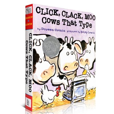 英文原版繪本Click Clack Moo: Cows That Type  凱迪克銀獎紙板書 張湘君推薦 廖彩杏有聲書