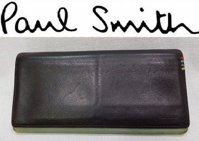 Paul Smith正品經典彩虹線條時尚雙色皮夾金屬拉鍊容量大長夾(原價约15900)非dunhill萬寶龍LV元起標