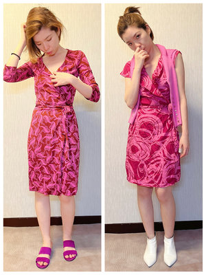 Lots of 2 DVF+Banana Republic wrap dress/100%真絲開襟洋裝