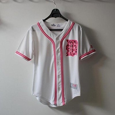 美國官網MLB大聯盟棒球球衣正品majestic老虎Tigers粉紅色陳偉殷王建民兒童小孩嬰兒寶寶親子全家福套裝