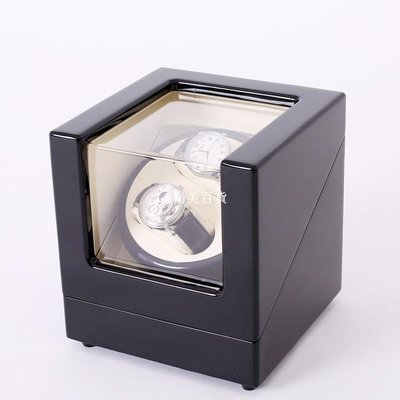 現貨熱銷-黑色鋼琴烤漆2+0款馬達盒自動上鏈手錶盒 上鏈表盒搖錶器 機械錶盒 動力儲存盒 搖錶器 手錶自動上鍊盒 加爆