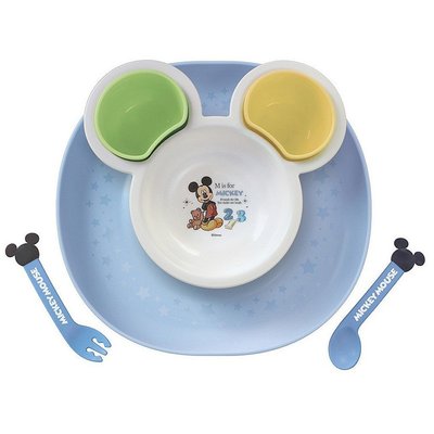 ^燕子部屋 ^ 日本製迪士尼【 米奇】 塑膠造型餐盤餐具組