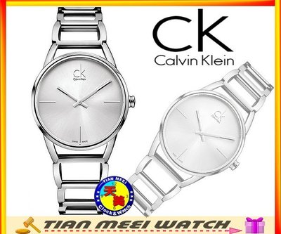 【天美鐘錶店家直營】【下殺↘超低價有保固】全新原廠CK Calvin Klein 名媛時尚鏤空腕錶 K3G23126 白