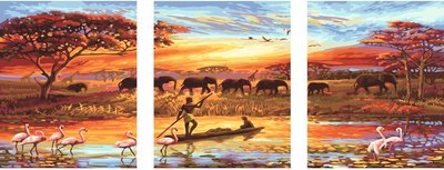 ArtLife藝術生活 DIY 彩繪 數字油畫 裝飾畫 【95166】野性非洲 40*50cm *3 副