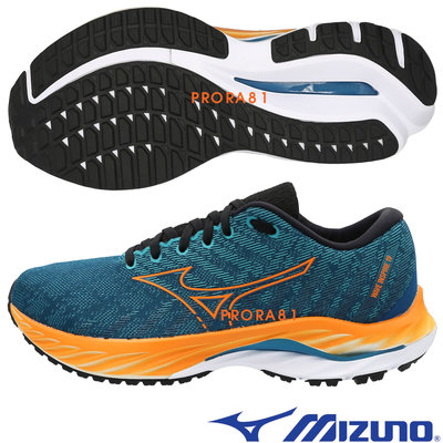 Mizuno J1GC-234407 藍綠×橘 INSPIRE 19 男慢跑鞋【支撐型，有12號、13號】216M