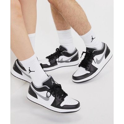 Air Jordan 1 Low Black Medium Grey 影子灰 553558-040 男女鞋 慢跑鞋