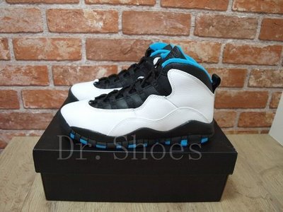 【Dr.Shoes 】 Nike Air Jordan 10 Retro Powder Blue GS AJ10 女鞋(白黑藍)喬丹10代 310806-106