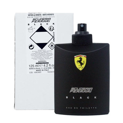 【Ferrari 法拉利】 BLACK 黑色法拉利 男性淡香水 125ml (TESTER-環保盒無蓋)