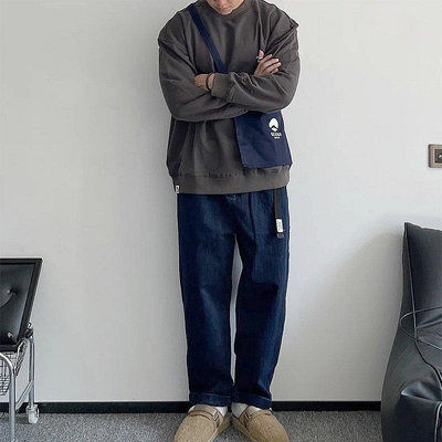 熱銷 【100%公司貨】BEAMS JAPAN 日本制紅繩寬松休閑牛仔褲丹寧赤耳紅邊22SS牛仔長褲