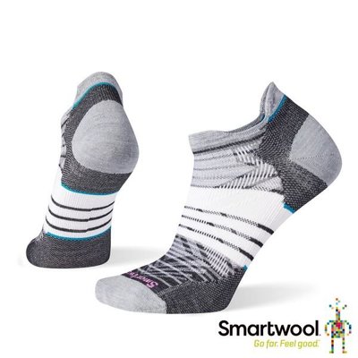 【Smartwool】SW001669 001 黑色 女機能跑步超輕減震印花踝襪 美麗諾羊毛襪