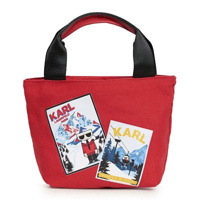 【美麗小舖】KARL LAGERFELD 卡爾 老佛爺 紅色帆布包 斜背包 托特包 手提包~K68275 全新正品現貨