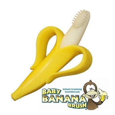☘ 板橋統一婦幼百貨 ☘  美國 BABY BANANA Brush 心型香蕉牙刷 寶寶固齒器