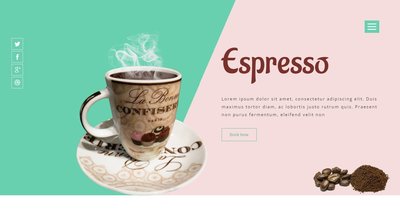 Espresso a Restaurant 響應式網頁模板、HTML5+CSS3、網頁設計  #04039A