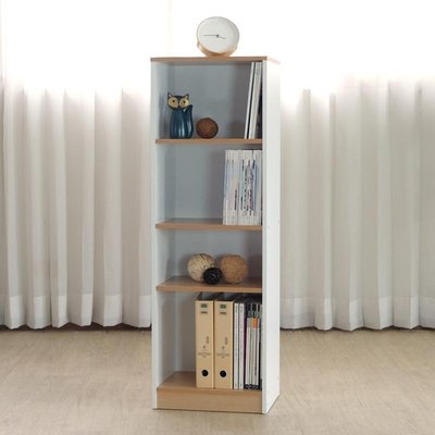 [ 家事達 ] SA-2244: 加厚四格開放式收納櫃(白色+原木色) 特價 空櫃 書櫃 書架