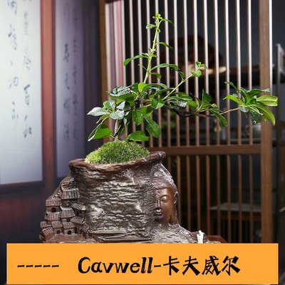 Cavwell-花器 種植盆 中式復古微景觀陶瓷花盆造景創意盆栽盆室內植物文竹榕樹盆景擺件-可開統編