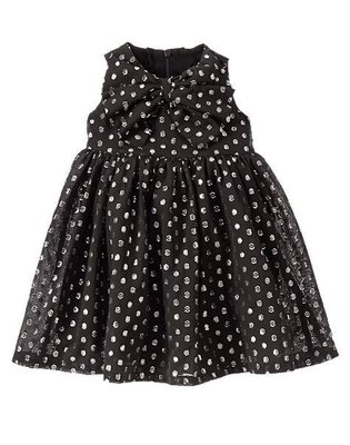 美國GYMBOREE正品 新款 Silver Dots Dress銀色圓點連身裙洋裝/禮服2T3T4T5T售200元