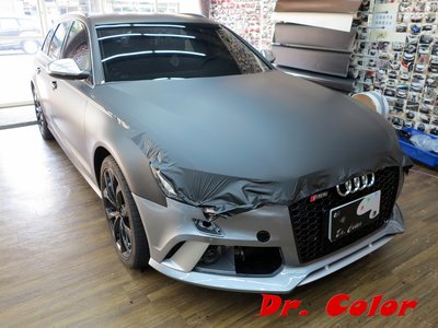 Dr. Color 玩色專業汽車包膜 Audi A6 Avant 消光深黑/消光黑_引擎蓋/前保桿/車門/後擾流