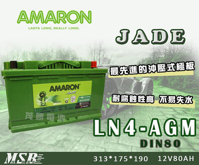 【茂勝電池】AMARON DIN80 LN4-AGM 愛馬龍 怠速熄火裝置 歐規電池 汽車電池