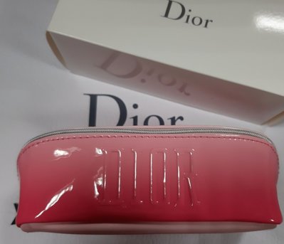 Dior 迪奧 粉紅長形美妝包 手拿包 化妝包