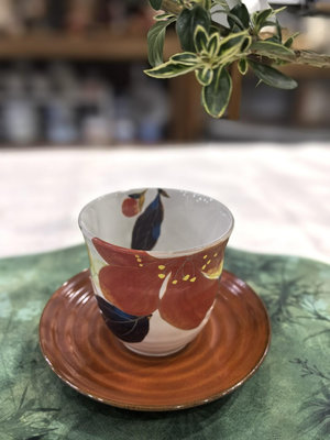 【日本進口美濃燒和藍陶瓷茶杯】