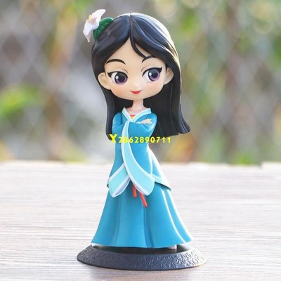 特賣- Qposket 迪士尼公主花木蘭手辦公仔玩偶擺件蛋糕裝飾模型女生禮物