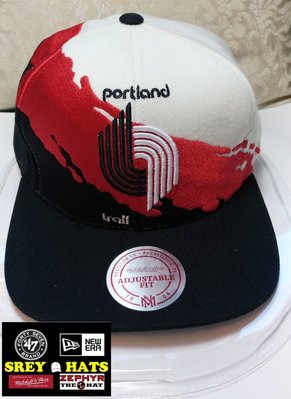 [SREY帽屋]預購＊Mitchell&Ness M&N SNAPBACK NBA 波特蘭拓荒者 潑漆水彩 棒球帽