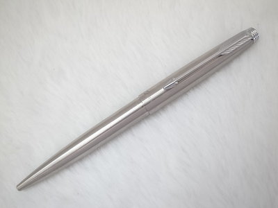 B591 少見的派克 美國製 75全鋼銀夾 原子筆(7成新天頂小瑕疵)
