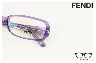 【My Eyes 瞳言瞳語】FENDI 義大利品牌 透紫色膠框光學眼鏡 清透精靈感 精緻貴氣風 窄臉型佳 (F932)