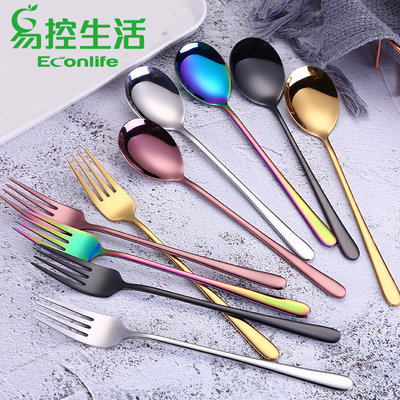 EconLife 韓式圓尾 叉子 304不鏽鋼材質 五色可選 亮面打磨 送禮 禮品 J30-009
