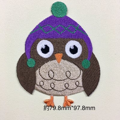 IAN'S 刺繡設計　　毛帽鳥--繡花貼布/繡花貼紙