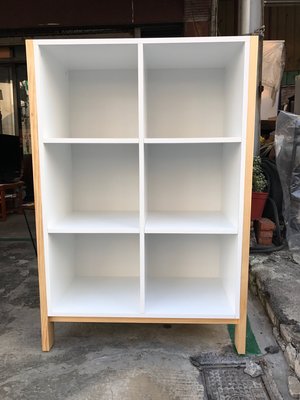 《鑫進行》全新 六格置物櫃 書櫃 六格書櫃 白色 開放置物櫃 2.7尺 /實木+木心板