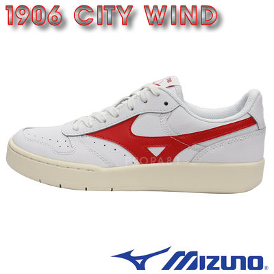 Mizuno美津濃 D1GA-191761(CITY WIND) 白X紅 1906休閒運動鞋 035M 免運費加贈襪子