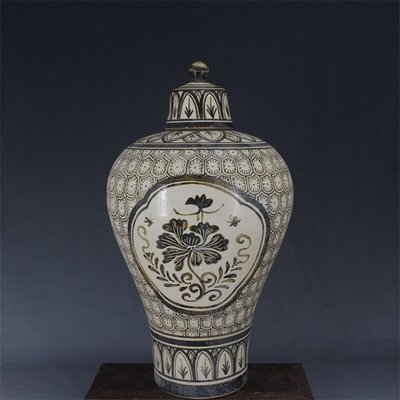 宋吉州窯彩繪開窗   梅瓶 古董古玩 仿古瓷器擺件 老窯老貨收藏
