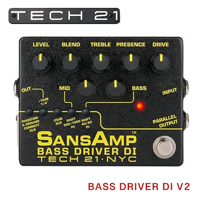 Tech21 SansAmp Bass Driver DI V2 電貝斯效果器／原廠公司貨