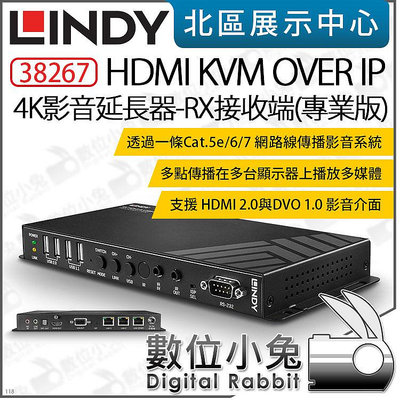 數位小兔【 LINDY 林帝 38267 HDMI KVM OVER IP 4K影音延長器 RX接收端 專業版 】公司貨