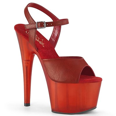 Shoes InStyle《七吋》美國品牌 PLEASER 原廠正品透明厚底高跟涼鞋 出清『紅色』