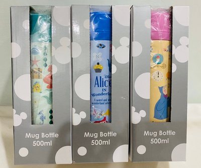 500ml《現貨》日本迪士尼商店 正版 小美人魚 艾莉絲 愛麗絲 灰姑娘 保溫保冷 不鏽鋼保溫瓶 保溫杯