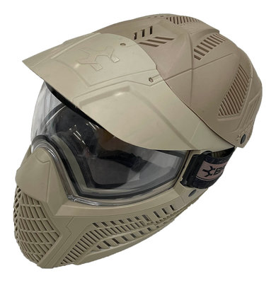 [三角戰略漆彈] BASE 漆彈面罩+頭盔罩 - 沙色/雙層鏡片款 (漆彈槍,高壓氣槍,氣動槍,長槍,CO2直壓槍)