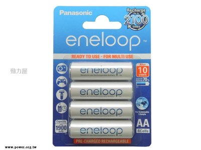 《動力屋 》平行輸入國際牌eneloop 低自放電3號/4號充電電池4顆(可充2100次)