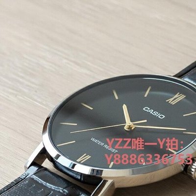 手錶卡西歐手表CASIO MTP-VT01L-1B 黑暗之心商務非機械ins網紅小黑表-雙喜生活館