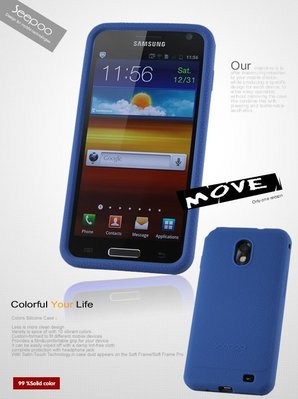 【Seepoo總代】出清特價 Samsung Galaxy S2 HD LTE E120超軟Q 矽膠套 手機套 藍色