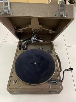 日本老式唱片機 古董唱片機 NELSON手搖留聲機 不懂怎么