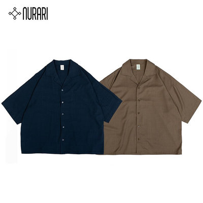 [NMR] NURARI 24 S/S Civ. FL plaid Hawaiian shirt 簡約細紋開襟襯衫