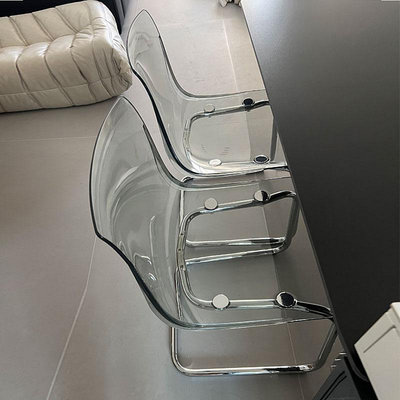 專場:北歐托亞斯椅子亞克力透明靠背餐椅簡約中古家用餐廳水晶椅子