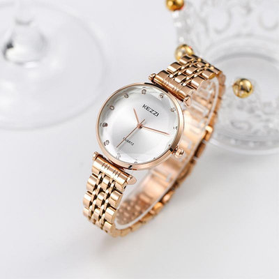 熱銷 kezzi品牌簡約石英錶商務防水女士手錶腕錶女鋼帶時尚潮流女錶304 WG047