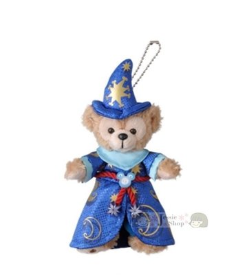 日本東京迪士尼海洋 Duffy10週年限定人氣票選NO.1 Duffy 達菲熊 魔法師造型 復刻版 站姿珠鍊別針吊飾娃娃
