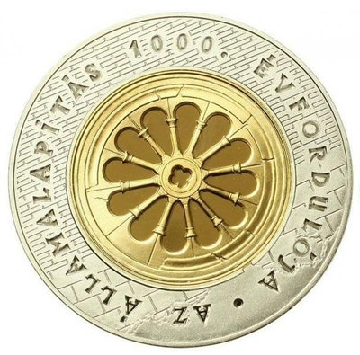 【可議價】匈牙利1999年千禧年3000福林雙金屬精制銀幣紀念幣。【店主收藏】5095