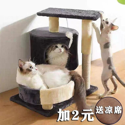 【現貨】貓爬架貓窩貓樹一體貓抓板房子豪華結實貓架麻繩貓咪玩具 自行安裝